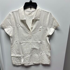 Calvin Klein Women's White Polo Shirt